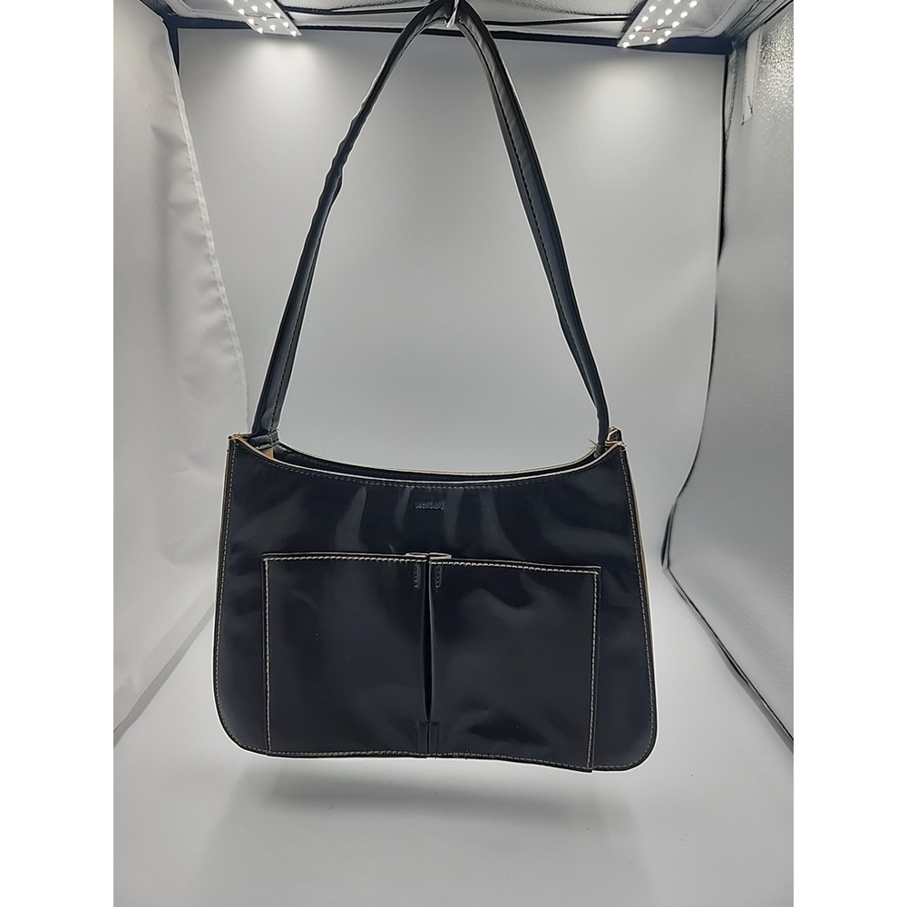 MONDANI New York Simulated Leather Shoulder Handbag Purse Black
